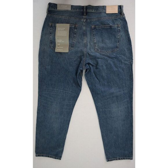 EVERLANE Women's Sz 33 Mid Blue The Curvy 90's Cheeky Straight Denim Jeans $110 - Picture 2 of 10